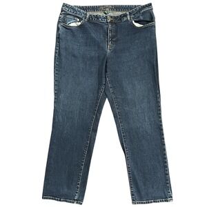 Ralph Lauren Lauren Jean Co. Women's 20W Blue Denim Jeans Flattering Fit Stretch